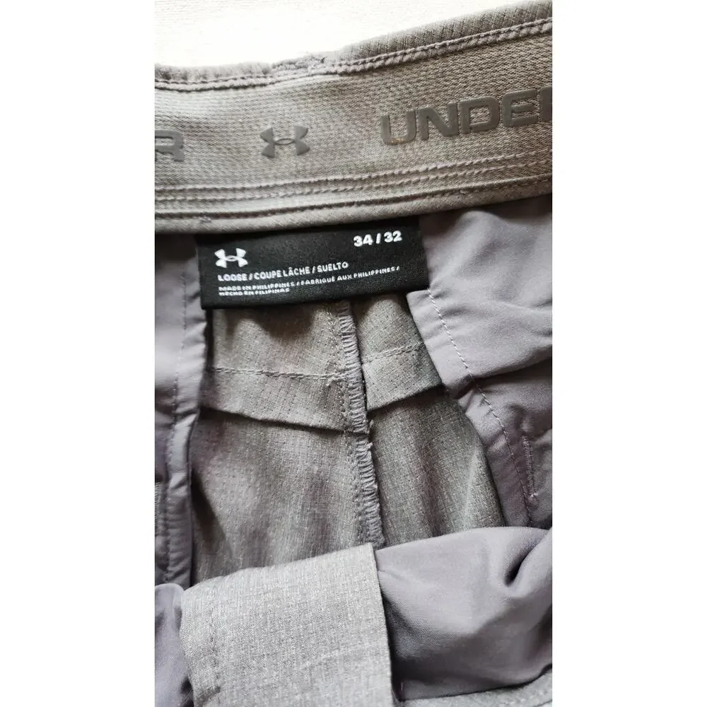 Under Armour Storm Grey Pants Mens 34/32 Stretchy Golf Dress Up Minimalist